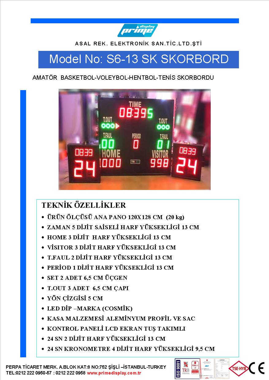 fiba onaylı skorbord